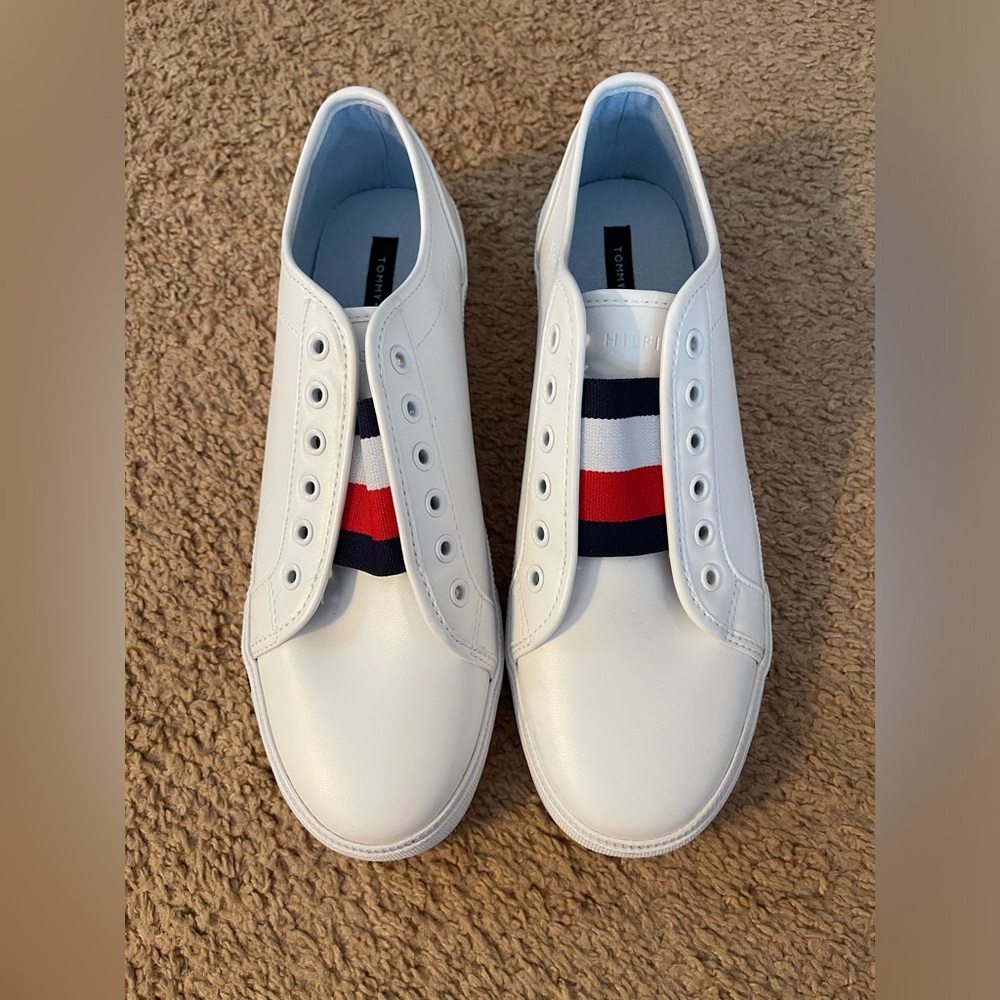 Tommy Hilfiger White Sneakers, Size 8.5, Never Worn!